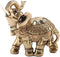 Feng Shui Elephant Statue, Golden Collectible Wealth Lucky Figurine for Home Office Decoration Gift (Large)