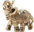 Feng Shui Elephant Statue, Golden Collectible Wealth Lucky Figurine for Home Office Decoration Gift (Large)