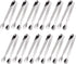 12 Pack Stainless Steel Ice Tongs for Sugar Cubes, Small Serving Tongs for Appetizers, Coffee, Tea Party