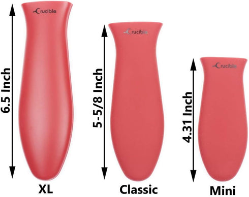 Silicone Hot Handle Holder, Large Red Potholder for Cast Iron Skillets & Pans, Handle Cover