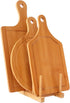 Bamboo Cutting Board Set 3PCS, Meat Chopping Boards, Pizza Peel Paddle with Handle for Baking