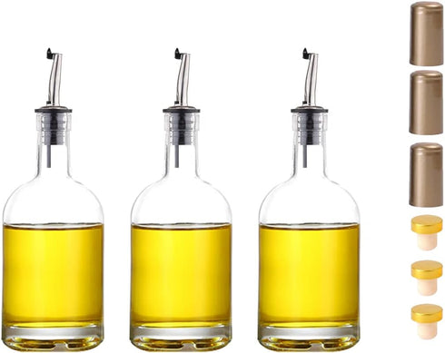 Olive Oil And Vinegar Cruet Small Wine Dispenser Glass Bottles 6 oz