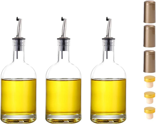 Olive Oil And Vinegar Cruet Small Wine Dispenser Glass Bottles 6 oz