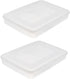 HOMSFOU 2pcs Large Dumpling Box Containers for Fridge, Stackable Food Storage Bins, Refrigerator Box Kitchen Supply