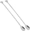 AnSaw Silver 12-Inch Stainless Steel Cocktail Spoon with Leaf Handle, Durable Long Handle Bar Stirrer, 2-Pieces