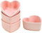 Sizikato Heart-Shaped Porcelain Souffle Dishes, Ramekins - 3.5 Inches, Set of 4 for Souffle, Creme Brulee