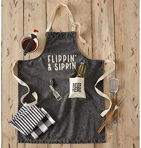 Mud Pie Grill Master Utensil Set, 14", Brown