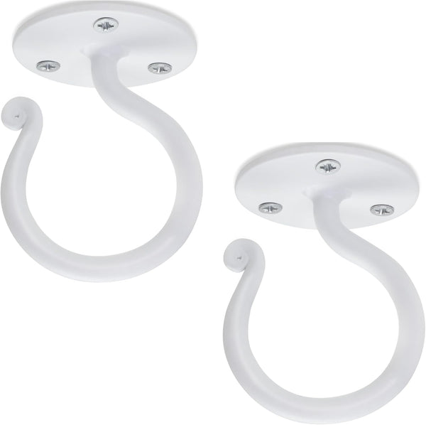 RTZEN Ceiling Hooks for Hanging Plants and Baskets, Wrought Iron Decorative Indoor Hook Set, 2 Pack Kit