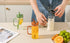 FUENYEJIA 13 Lided straw glass cup, ounce iced coffee cup for juice, milk, coffee, cappuccino, latte, cold drinks