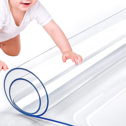 RostiKong Table Protector 24 x 55 Inch Clear Plastic Coffee Table Cover Protector