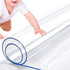 RostiKong 24 x 48 Inch Clear Plastic Transparent Tablecloth Protector Waterproof Office Desk