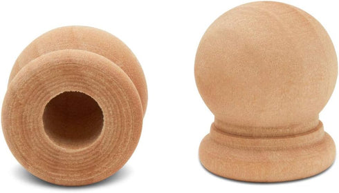 Wood Finials, 3/4 Inch Tall with 1/4 Inch Hole, Unfinished Wood Caps for Crafts and DIY, Pack of 100 by Woodpeckers