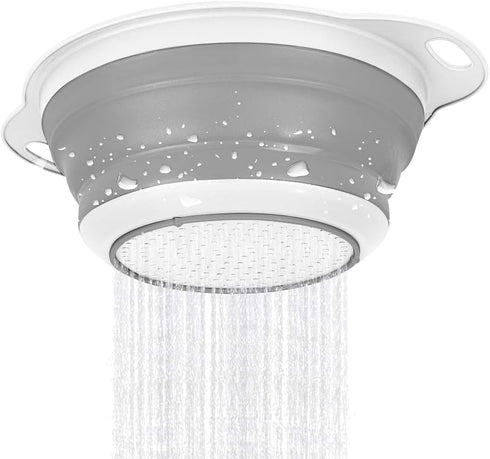 QiMH Collapsible Colander and Strainer Set of 3 - BPA Free Silicone Kitchen Foldable Strainer for Pasta