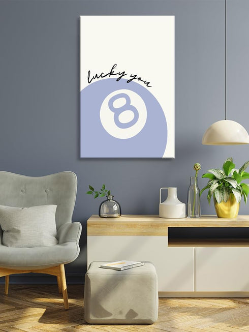 Exaricucer 8 20x30inch Funny Ball Posters Blue Lucky You Girly Wall Decor Coquette Pool Balls Art Trendy College Dorm