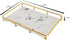Makeup Organizer Vanity Tray, Stainless Steel Shelf for Bathroom Skincare Display Rack, Marble Print Ceramic Trays