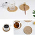 Gracelife 6pcs Cup Mat Set, Pure Cotton Thread Weave Round Drink Hot Pads, Absorbent Coasters (Jute color)