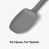 Carrotez Silicone Spoon Spatula, 9.4 inch Heat Resistant Cooking Spoon, Spoonula, Non Stick Spatula for Stir Fry, Cooking, Baking - Modern Grey