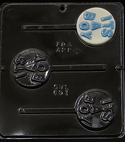 It's A Boy Lollipop Chocolate Candy Mold for Baby Shower 691 Gender Reveal