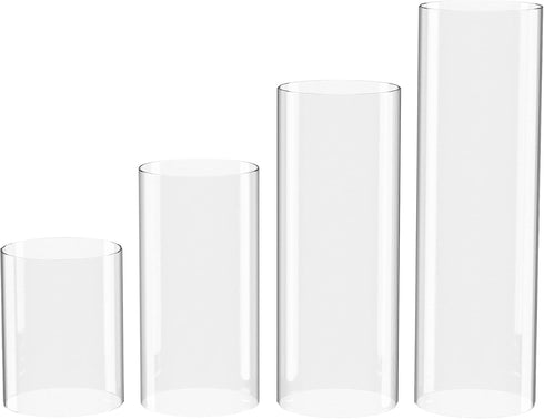 KETELAMP Hurricane Candle Holder - Open Ended, Bottomless Cylindrical Glass Lamp Shade, 3.5" x 6"