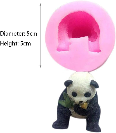 2Pcs/Set 3D Panda & Bamboo Silicone Molds, Cake Decorating Tools for Fondant, Candy, Chocolate, and Soap