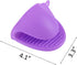 2 Pairs Mini Oven Gloves, Silicone Heat Resistant Cooking Pinch Mitts Potholder for Kitchen Cooking & Baking (Purple