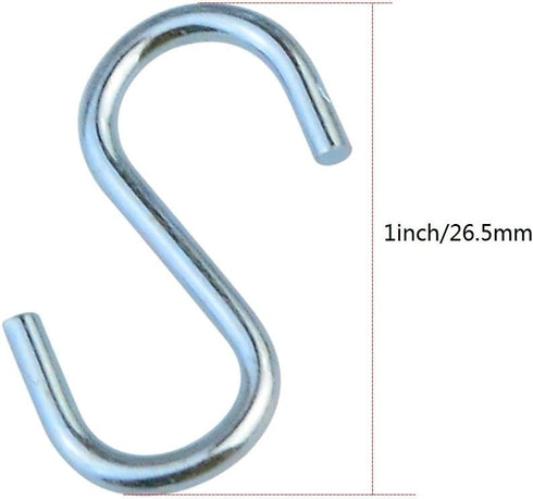 Nydotd 180 Pcs 1 Inch S Hook Connectors, Mini Metal S-Shaped Wire Hook Hangers for DIY Crafts, Hanging Jewelry, Key
