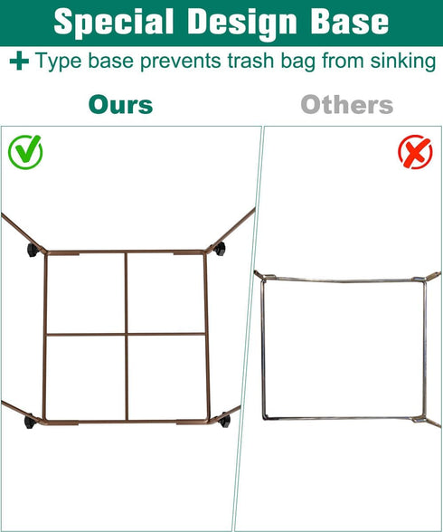 Tuohours 30-45 Outdoor Trash Bag Holder Stand - Heavy Duty Metal Garden Garbage Support Frame for Gallon Capacity