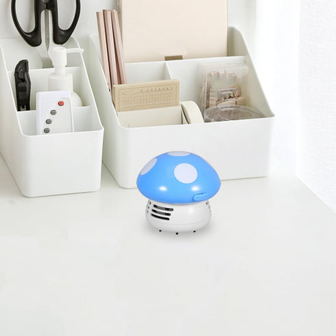 FAVOMOTO Mini Cute Table Dust Vacuum Cleaner, Portable Mushroom Vacuum for Home Office, Handy Dust Sweeper