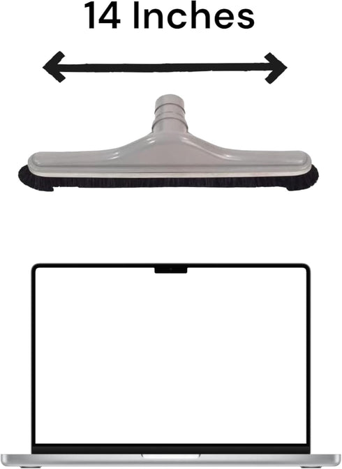 ProTeam 100623 14-inch Hard Surface Floor Tool with Nylon Brush, Gray Vacuum Floor Brush for Low-Gloss Finish