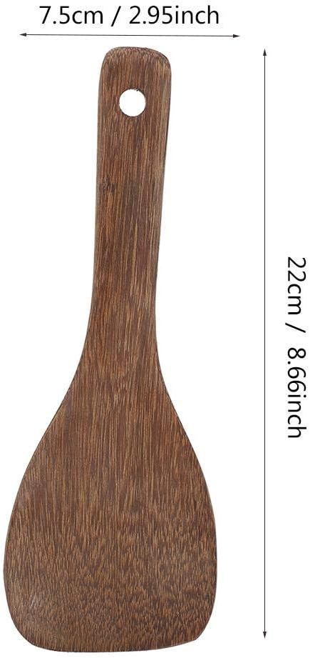 Fdit Kitchen Cooking Tool Shovel Wooden Spatula Fried Rice Turner Utensils Cooking Roasting(Semicircular) by Fdit