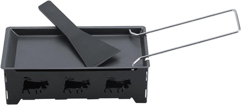 ViaGasaFamido Carbon Steel Grilling Tool Set - Non-Stick Cheese Pot with Foldable Handle