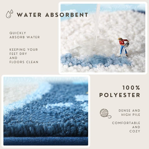 Cute Animal Rug Adorable Cartoon Floor Mats Non Slip Extra Absorbent Soft Bath Rug for Indoor Area Use