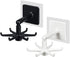Hanging Utensil Holder Hooks - Kitchen Utensil Hanger Wall Mount with 6 Hooks, 360 Degrees Rotating, Black & White