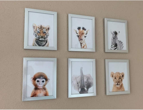 EPHANY Baby Animal Posters and Prints, Set of 6 Unframed Nursery Decor Pictures for Baby Boys & Girls Room