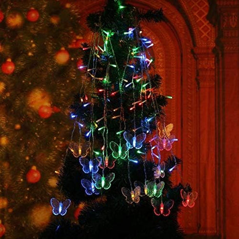 13FT 96 LED USB Powered Curtain Lights, Lainin 16 Butterflies Twinkle Lights 8 Modes Fairy String Lights for Party