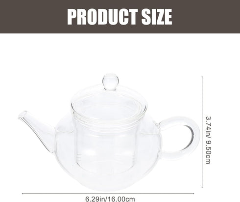 DOITOOL Glass Teapot with Infuser - Clear Tea Kettle for Stove Top, 250ML/8.5oz, Loose Tea Infuser for Home Office