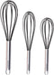 Silicone Whisk Set, 3 Pieces, Stainless Steel & Silicone Non-Stick Coating, 12-inch, 10-inch & 8.5-inch