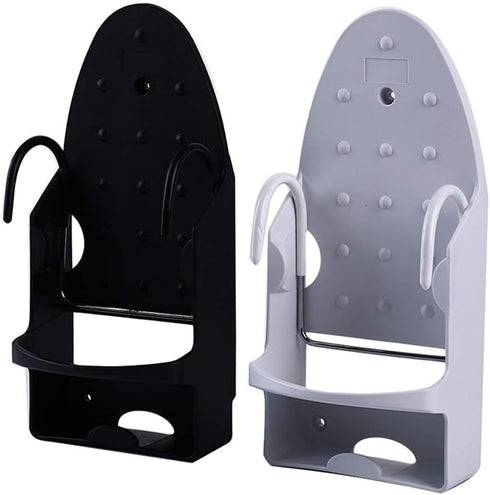 Wall Mount Ironing Board Hanger, Electric Iron Holder, Household Bathroom Shelf Rack for Max 5.2 inch Width (White)