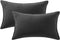 Fancy Homi 2 Packs Black Long Lumbar Decorative Throw Pillow Covers 14x24 Inch for