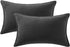 Fancy Homi 2 Packs Black Long Lumbar Decorative Throw Pillow Covers 14x24 Inch for