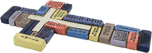 Inspirational Resin Wall Cross | Encouraging Words for Teenage Boys | Great Gift for 8th Grade Graduation, Confirmation