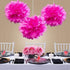 Amscan Fluffy Paper Decorations, 16", Bright Pink, 3 Pcs