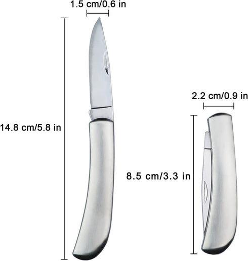 Paring Knife, All Steel Foldable Fruit Knife, Small and Easy to Carry, 3 Pieces for Vegetables and Fruits
