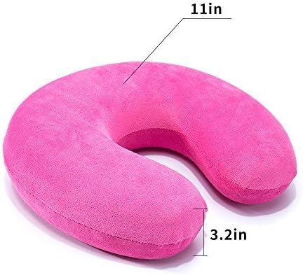Mr.Ho U Shaped Memory Foam Pillow, Neck Head Cushion for Outdoors, Car, Office, Home Travel (Pink)