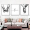 16"x20" Love and Hand in Hand Wall Art Canvas Print Poster, Set of 3 Unframed Black and White Couples Sketch Decor