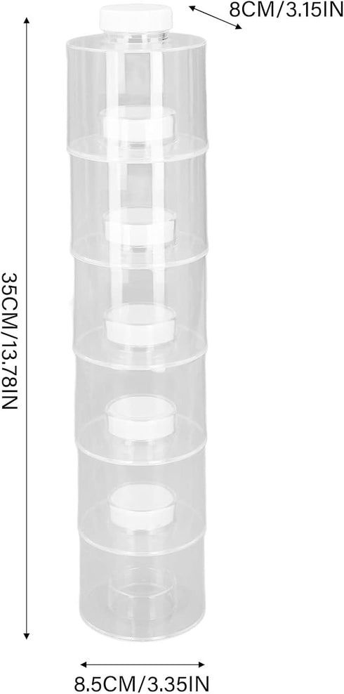 6pcs Spice Jars, Stackable Plastic Spice Jar with Shaker Lids, Clear Dredge Spice Shaker Containers for Storing Spice,