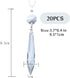 20Pcs (63mm, HDCRYSTALGIFTS Chandelier Icicle Crystal Prisms with Bead Crystals Lighting Lamp Replacement Parts Clear)
