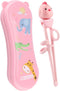 Training Chopsticks for Kids - Anti-dislocation Buckle Design, Harmless Material, Includes Portable Box (Pink)