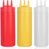 beyonday 3pcs Seasoning Squeeze Bottles, 3 Hole Ketchup Mustard Dressing Squeeze Squirt