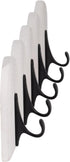 Sagebrook Home 24" White Wall Hooks - Elegant 5-Arch Design, Robust MDF and Iron, Home Organization Must-Have